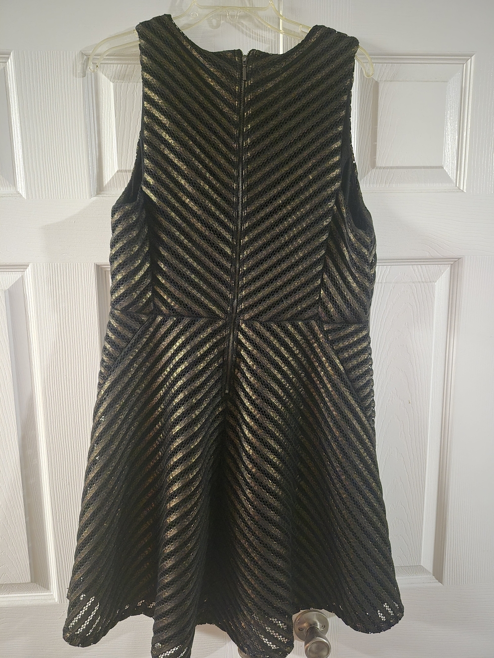 Mossimo Supply Co. Black and Gold Striped Fit & Flare Mini Dress - Picture 3 of 3